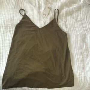 Olive green top, NWT, L